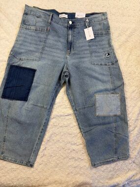 Jessica Simpson Light Blue Patchwork Relaxed Men’s Jeans